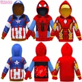 Nuove giacche autunnali per ragazzi felpe con cappuccio cappotto per bambini Iron Spider-man