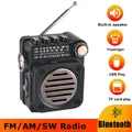 Radio FM portatile Mini Pocket FM AM SW Radio ricevitore altoparlante integrato Wireless Bluetooth