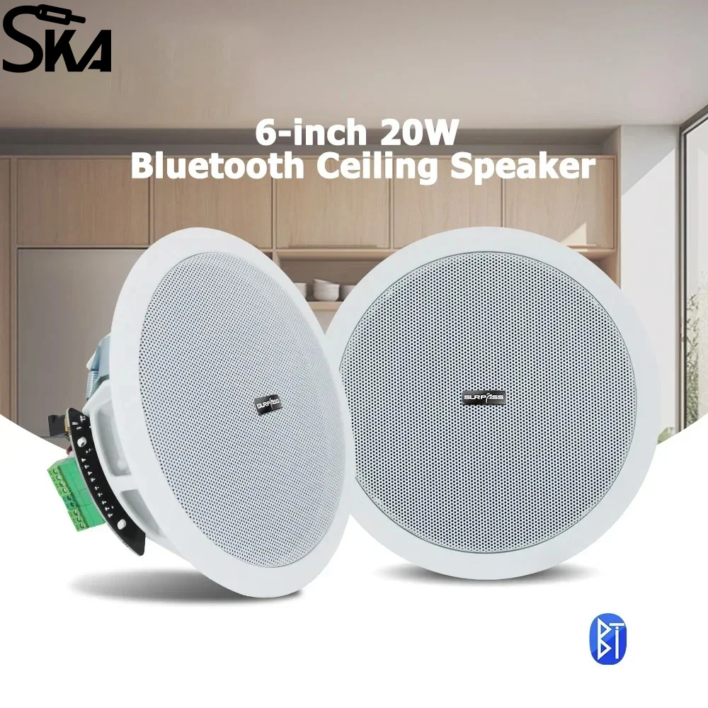 Altoparlante da 6 pollici 20W pubblico Connessione Iphone Altoparlanti da soffitto Bluetooth Sistema audio domestico resistente all