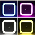 LED EU US Plug Night Light Mini Wireless Light Sensor Control luce quadrata per bambini bambini