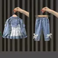 Nuove giacche di jeans per bambini Trench Jean ricamo giacche ragazze abbigliamento per bambini