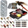 Kit mosche da pesca a mosca 24-100 pezzi esche artificiali da pesca a mosca fatte a mano con mosche
