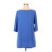 Leith Casual Dress - Shift Crew Neck 3/4 sleeves: Blue Solid Dresses - Women's Size X-Large