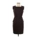 Jennifer Lopez Casual Dress - Sheath Square Sleeveless: Brown Solid Dresses - Women's Size 8