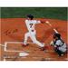 Masataka Yoshida Boston Red Sox Autographed 16" x 20" White Jersey Swing Photograph - Kanji Signature