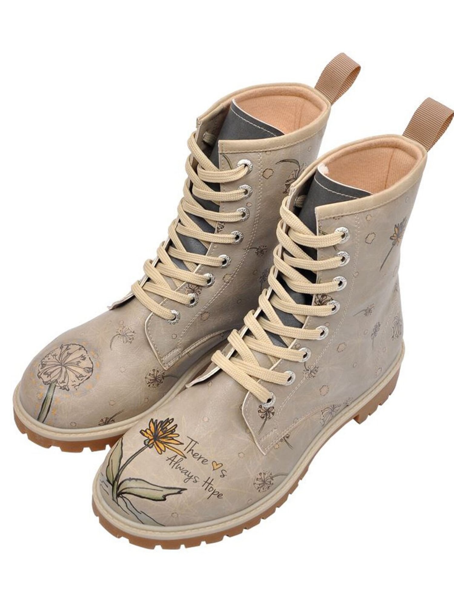 Schnürboots DOGO "Longe Boots Schnürstiefel It Wasn't Me Damen Stiefeletten", Damen, Gr. 38, Normalschaft, grau, Lederimitat, Schuhe, Handgefertigt