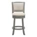 Lark Manor™ Ametra Swivel Counter & Bar Stool Wood/Upholstered in Gray/Brown | Counter Stool (24.37" Seat Height) | Wayfair