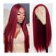 Wig for Women 13x3 Burgundy Red Synthetic Lace Front Wig Straight Hair Lace Wigs Glueless Heat Resistant Synthetic Lace Front Wigs For Women Natural Hair Wig (Size : 13x3 Lace Front Wig, Color : 24i