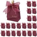 GLGHMH 50pcs Wedding Favor Bags, Red Small Gift Boxes with Ribbon, Wedding Gift Favor Boxes, Party Candy Treat Boxes for Wedding Bridal Baby Shower Christmas