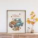 The Holiday Aisle® Blue Truck Autumn Blessings By Courtney Morgenstern Wood in Brown | 16 H x 20 W x 1.5 D in | Wayfair