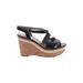 Vince Camuto Wedges: Black Print Shoes - Women's Size 6 - Open Toe