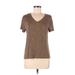 Nine West Short Sleeve T-Shirt: Brown Tops - Women's Size Medium