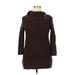 Style&Co Casual Dress - Sweater Dress High Neck 3/4 sleeves: Brown Solid Dresses - Women's Size X-Large