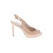 Cathy Jean Heels: Pumps Stilleto Cocktail Party Ivory Shoes - Women's Size 6 1/2 - Peep Toe