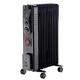 NRG Black 9 Fin Oil Filled Radiator 2KW Portable Electric Heater with Timer & Adjustable Thermostat Thermal Safety Cut off