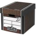 Pack of 10 Fellowes R-Kive Premium Presto Storage Boxes, Woodgrain - (BB725)