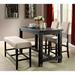 Red Barrel Studio® 4 - Person Counter Height Dining Set Wood/Upholstered in Black | 36 H x 30 W x 60 D in | Wayfair