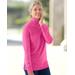 Appleseeds Women's Spindrift Mock Neck Sweater - Pink - PL - Petite