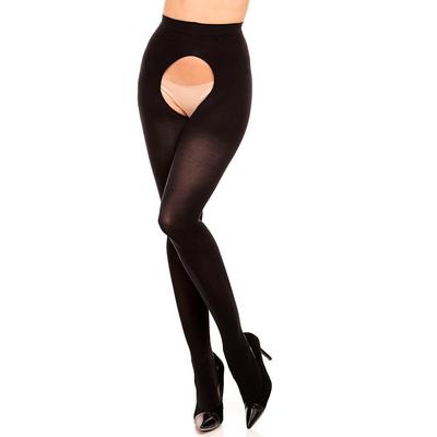 Ouvert-Strumpfhose GLAMORY "Ouvert 60", Damen, Gr. 60 (62), schwarz, Obermaterial: 88% Polyamid, 12% Elasthan, unifarben, Strumpfhosen, Blickdicht, elastische Microfaser, bis Gr. 62 Image