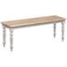 48 Inch Country Kitchen, Dining Bench, Hardwood, Natural Brown and White - 14 L x 48 W x 18 H, in Inches