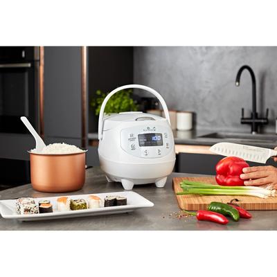Mini Rice Cooker With Ceramic Bowl and Fuzzy Logic (3.5 cup, 0.63 litre) 4 Rice Cooking & 4 Multicooker functions, LED display