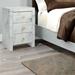 Tempered Glass Nightstand, Marble Nightstand with 3 Drawers,Side Table