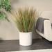 Green or Red Faux Foliage Onion Grass Artificial Plant with Black Plastic Pot