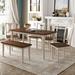 6-Piece Dining Set Wooden Table and 4 Chairs with Bench for Kitchen