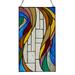 Flowing Abstract Border River of Goods Multicolored Stained Glass Window Panel - 10" x 0.25" x 18"