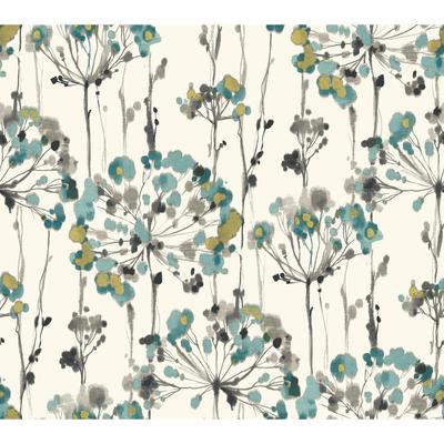Candice Olson Turquoise Flourish Peel and Stick Wallpaper