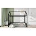 Metal Platform Bed Twin Size House Bed with Fence and Roof Unisex