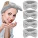 4 Pack Spa Headband for Washing Face Girls Makeup Headband Soft Microfiber Women Skincare Headbands Elastic Spa Headband for Face Wash Cosmestic Sports Yoga Shower (without wristbands - gray)