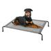 Veehoo Outdoor Elevated Dog Bed Cooling Raised Pet Dog Cots with Washable Mesh Large Black Silver