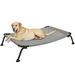 Veehoo Curved Cooling Elevated Dog Bed Black Frame Chewproof Raised Dog Cot X Large Grey