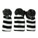 TOYMYTOY 3pcs Club Knitted Headcover Head Covers Red and White Stripes Head Cover Sock (Black and White)