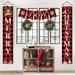 3 Pcs Christmas Plaid Porch Sign Merry Christmas Banner Happy Holidays Banner Welcome Banner Front Door Hanging Sign for Christmas Home Wall Indoor Outdoor Decoration