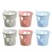 6pcs Mini Metal Bucket Hollow Bride and Groom Shape Bucket Wedding Favor Gift Candy Box Desk Organizer (Pink White Light Blue)