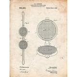 PP1130-Vintage Parchment Waffle Iron for Ice Cream Cones 1909 Patent Poster Poster Print - Cole Borders (18 x 24)