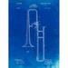 PP261-Faded Blueprint Slide Trombone Patent Poster Poster Print - Cole Borders (24 x 36)