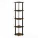 99811WN-BR Turn-N-Tube 5 Tier Corner Display Rack Multipurpose Shelving Unit Walnut & Brown - 57.7 x 11.6 x 11.6 in.