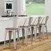 Andeworld Metal Bar Stools Set of 4 Counter Height Stools with Backs Counter Stools High Back Bar Chairs 30 Inch Silver