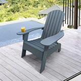 Best Outdoor or indoor Wood Adirondack chair with an hole to hold umbrella on the arm Gray