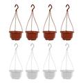 8 Sets Hanging Flower Pot Hanging Plant Basket Hanging Planter Plastic Flower Pot