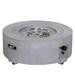 Diameter 30 Inch x 11 Inch Round Faux Concrete Texture Propane Gray Fire Pit With PVC Weather Cover