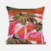 26 x 26 in. Hawaii Floral Oil Duo Broadcloth Indoor & Outdoor Blown & Closed Pillow - White & Pink