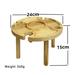 Wisremt Wooden Outdoor Folding Picnic Table Portable Round Desk Fruit Table Suitable For Picnic Or Camping
