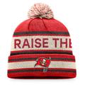 Men's Fanatics Branded Red Tampa Bay Buccaneers Heritage Cuffed Knit Hat with Pom