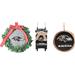 The Memory Company Baltimore Ravens Three-Pack Wreath, Sled & Circle Ornament Set