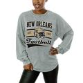Women's Gameday Couture Gray New Orleans Saints Snow Wash Oversized Long Sleeve T-Shirt