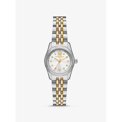 Michael Kors Petite Lexington Pavé Two-Tone Watch Silver One Size